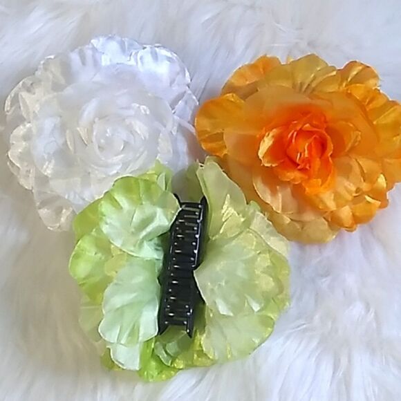 retro rose claw clips (3) - Picture 1 of 11